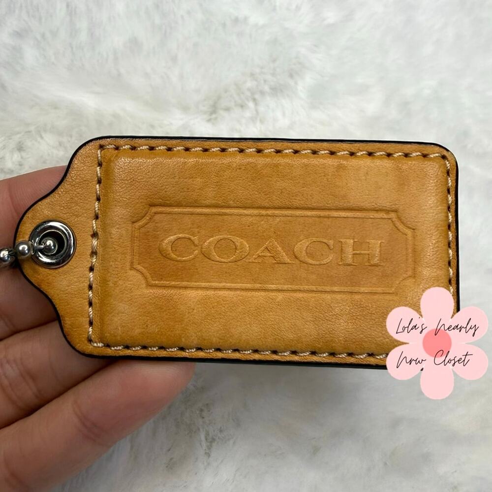 2.5" COACH Tan Fob Bag Charm Hang tag Hangtag